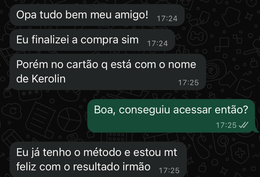 Depoimento de aluno via WhatsApp